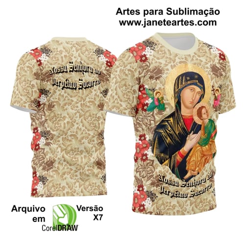 Arte Estampa Camisa Religião 2024 - Nossa Senhora do Perpétuo Socorro