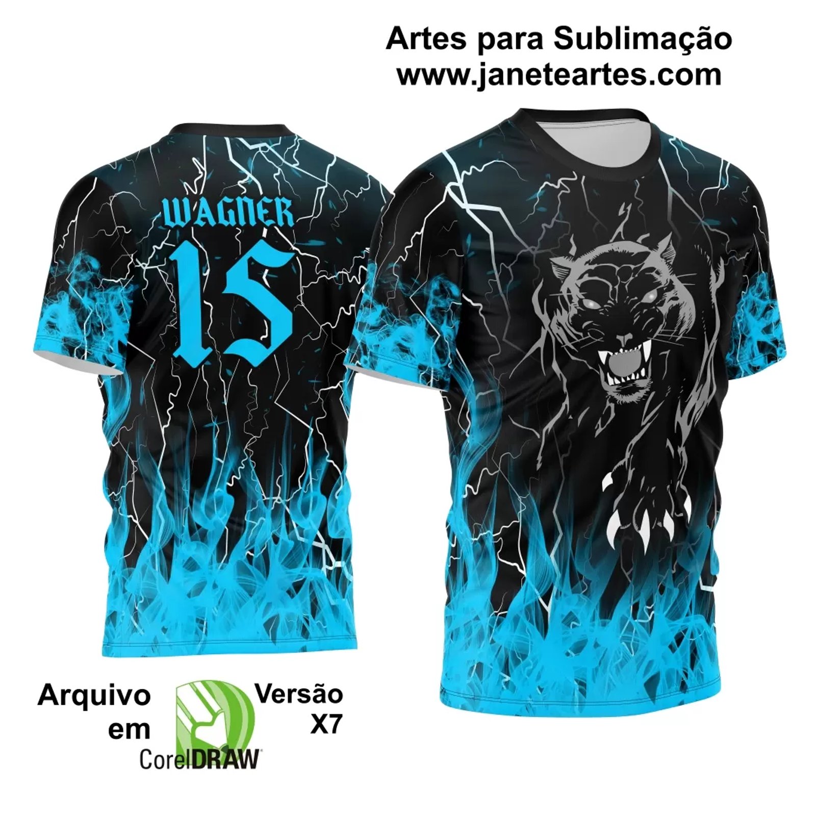 Arte Vetor Camisa Interclasse Pantera 2024 Com Fogo