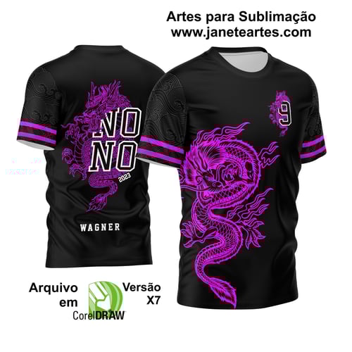 Arte Vetor Camisa Nono Ano Dragão Roxo 2023