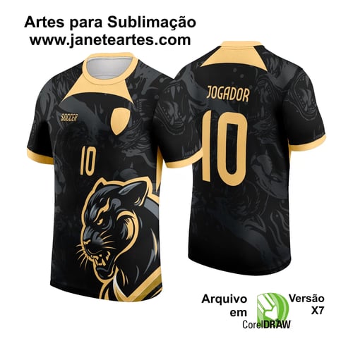 Arte Vetor Camisa Interclasse Pantera 2024 Dourada
