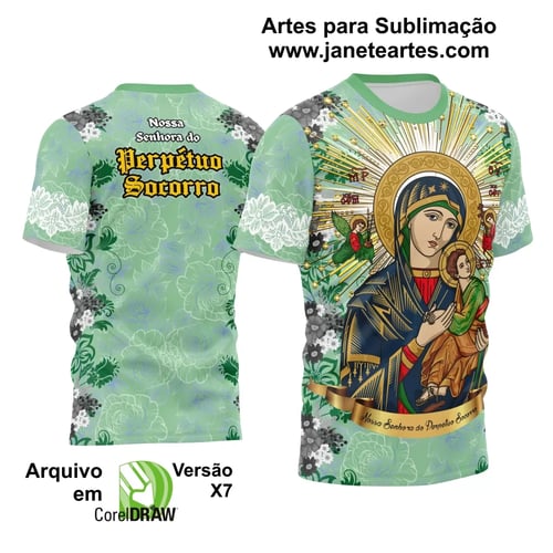 Arte Estampa Camisa Religião 2024 - Nossa Senhora do Perpétuo Socorro