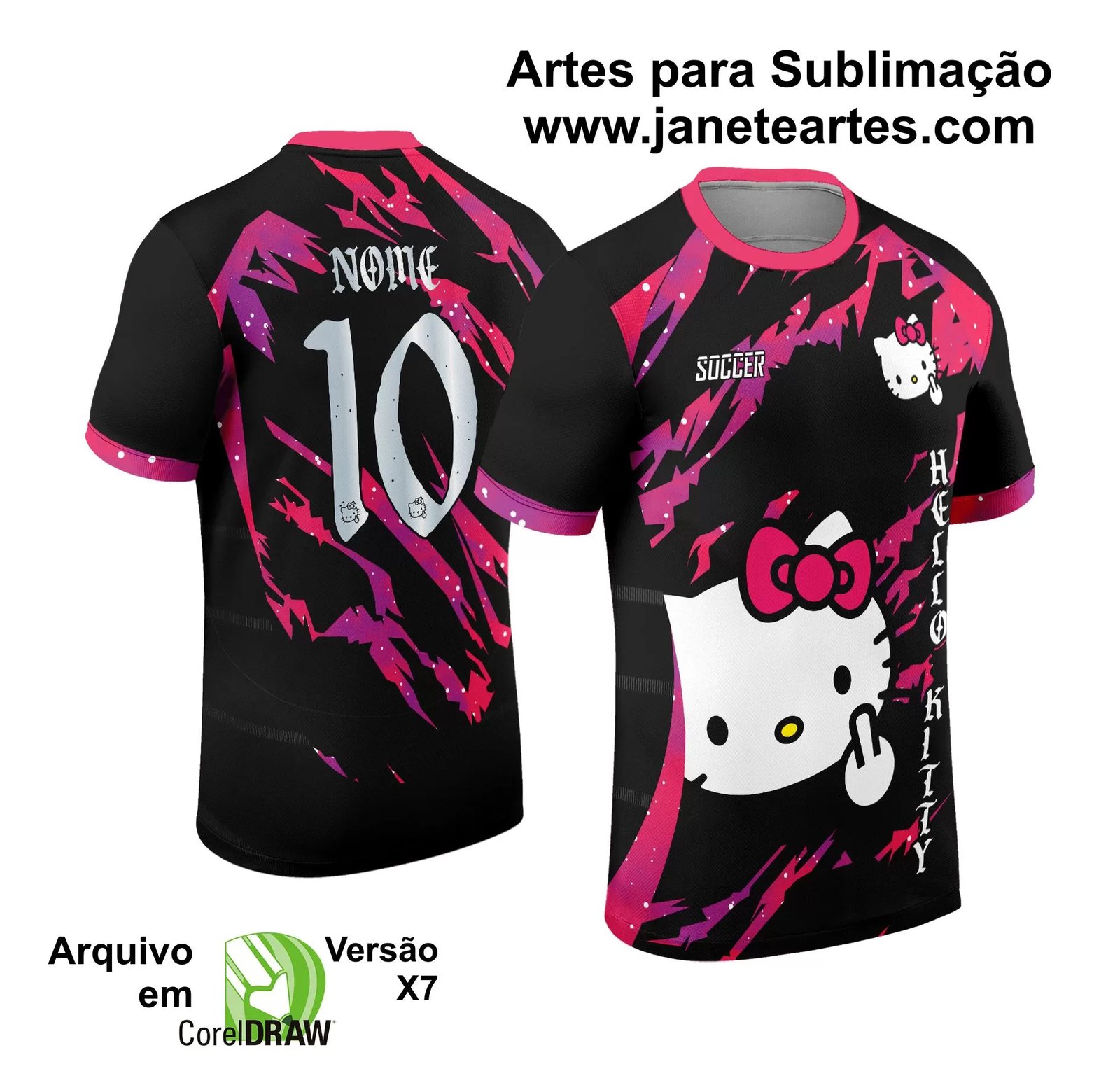 Arte Vetor Camisa Interclasse Hello Kitty 2024