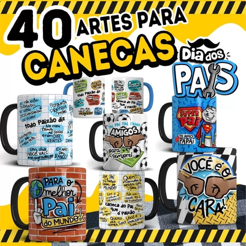 Kit 40 Artes Para Caneca Dia Dos Pais 2023 PNG
