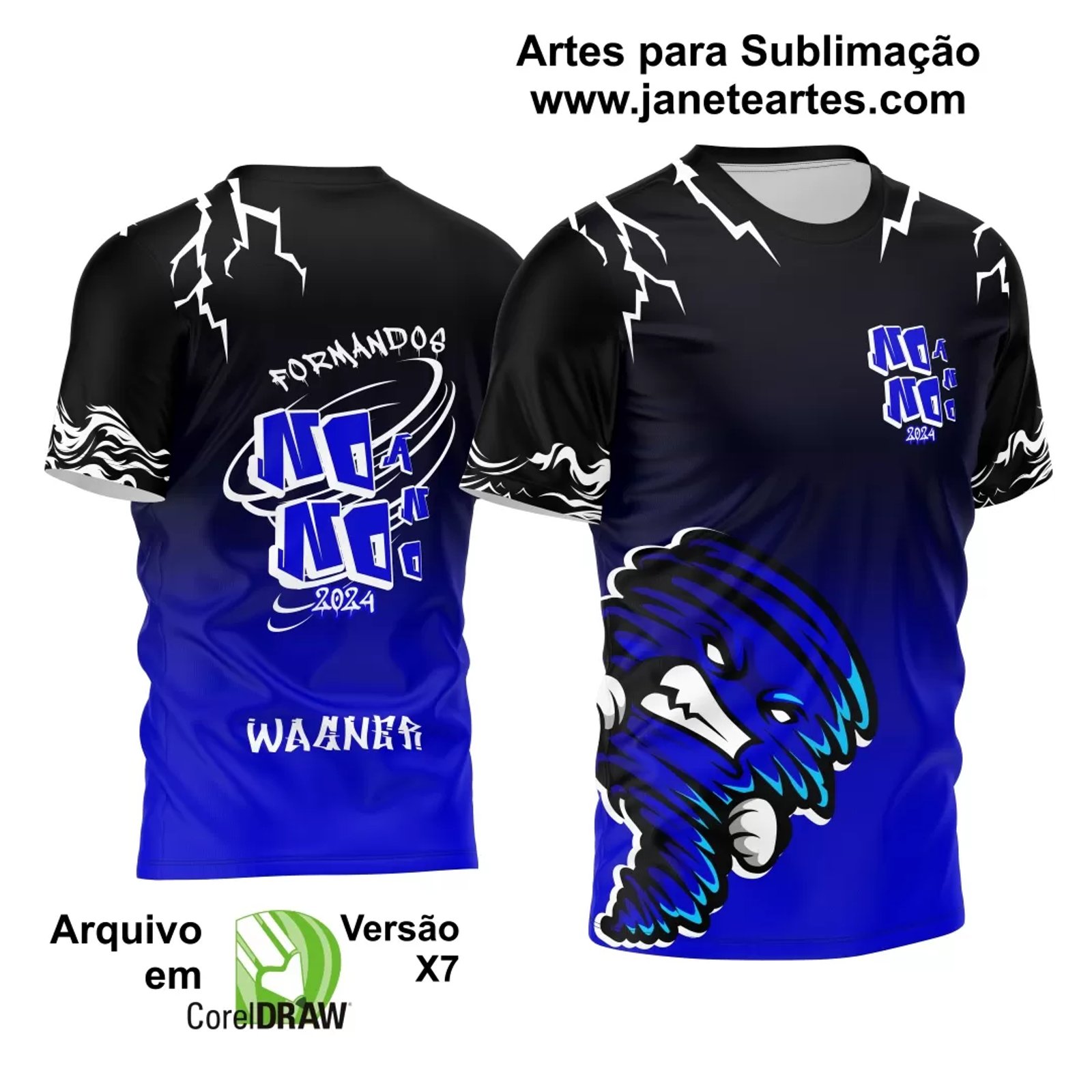 Arte Vetor Camisa Formandos Nono Ano 2024 Furacão