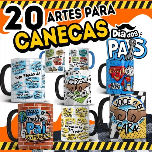 Kit 20 Artes Para Caneca Dia Dos Pais 2023 PNG