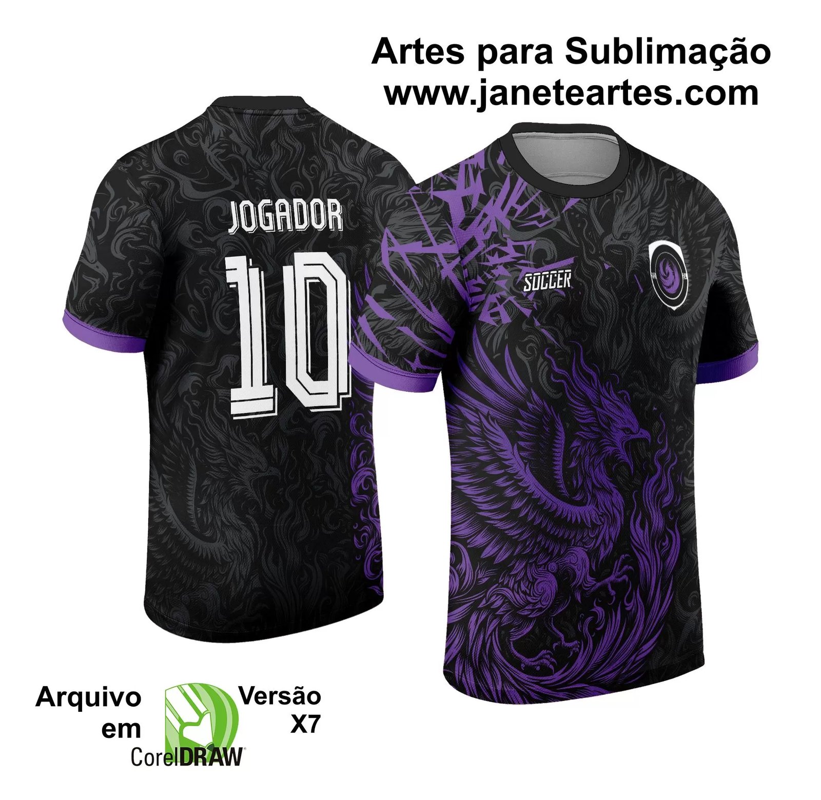 Arte Vetor Camisa Interclasse - Jogos Internos - 2024 - Fênix Roxa 