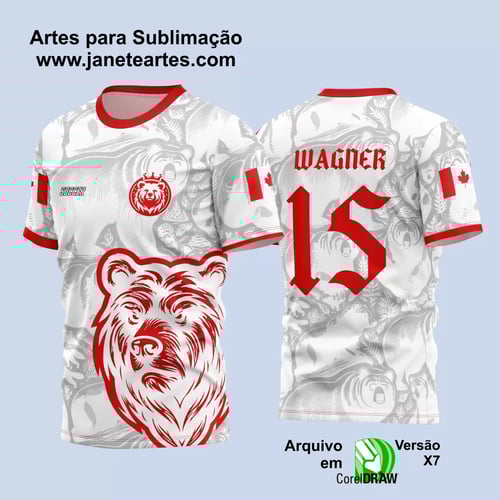 Arte Vetor Camisa InterClasse 2024 Urso Negro com Vermelho