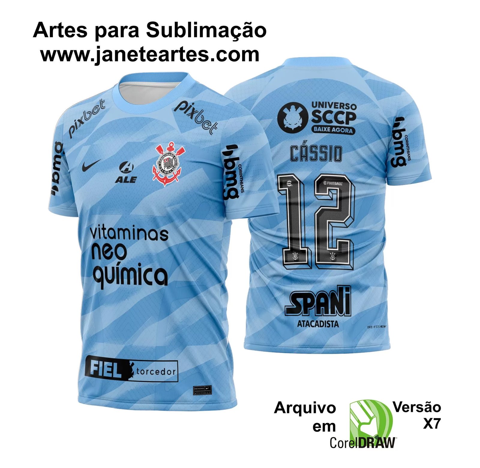 Arte Vetor Camisa CORINTHIANS 2023 - 2024 GOLEIRO