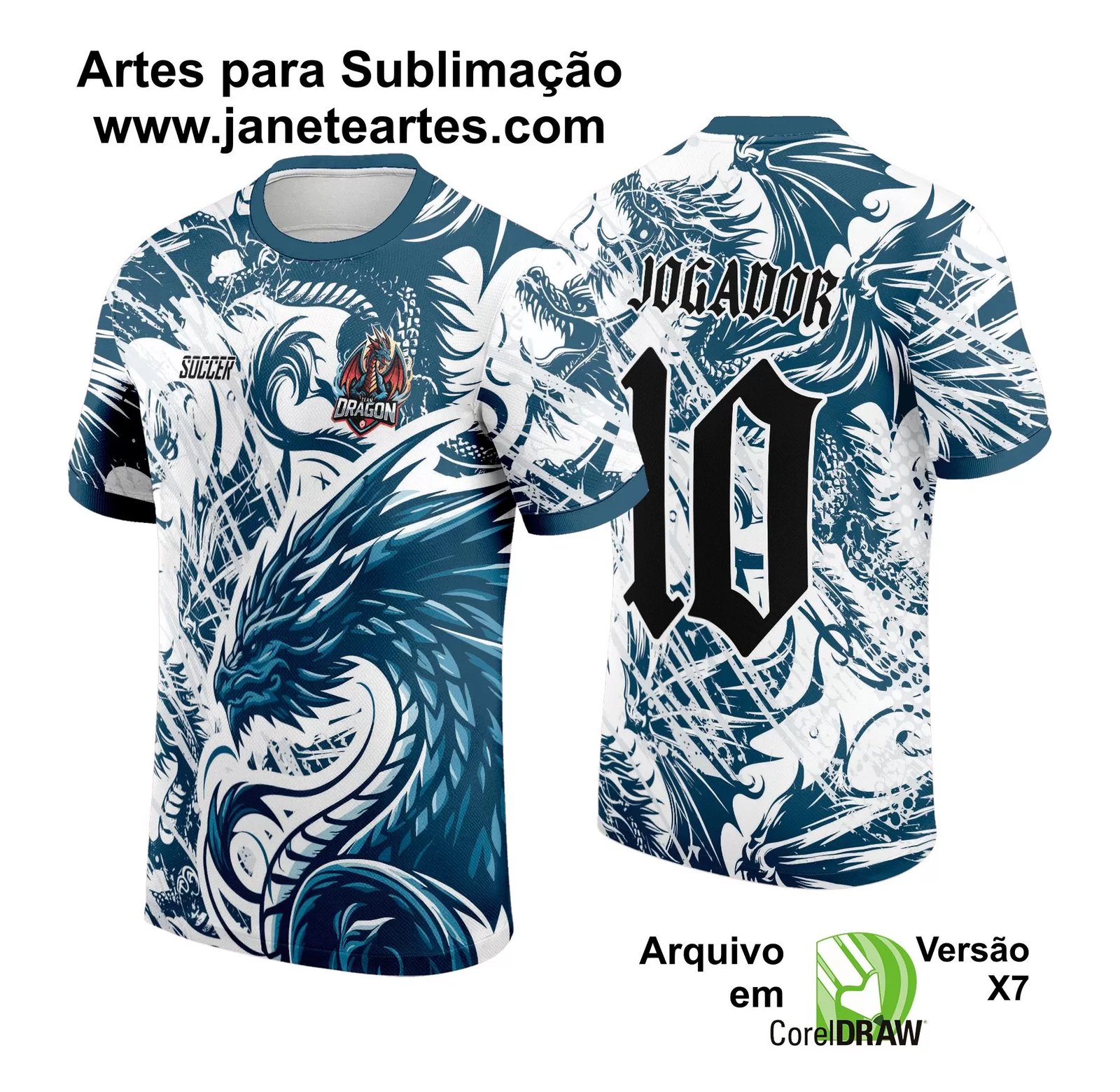 Arte Estampa Camisa INTERCLASSE 2024 - DRAGÃO AZUL