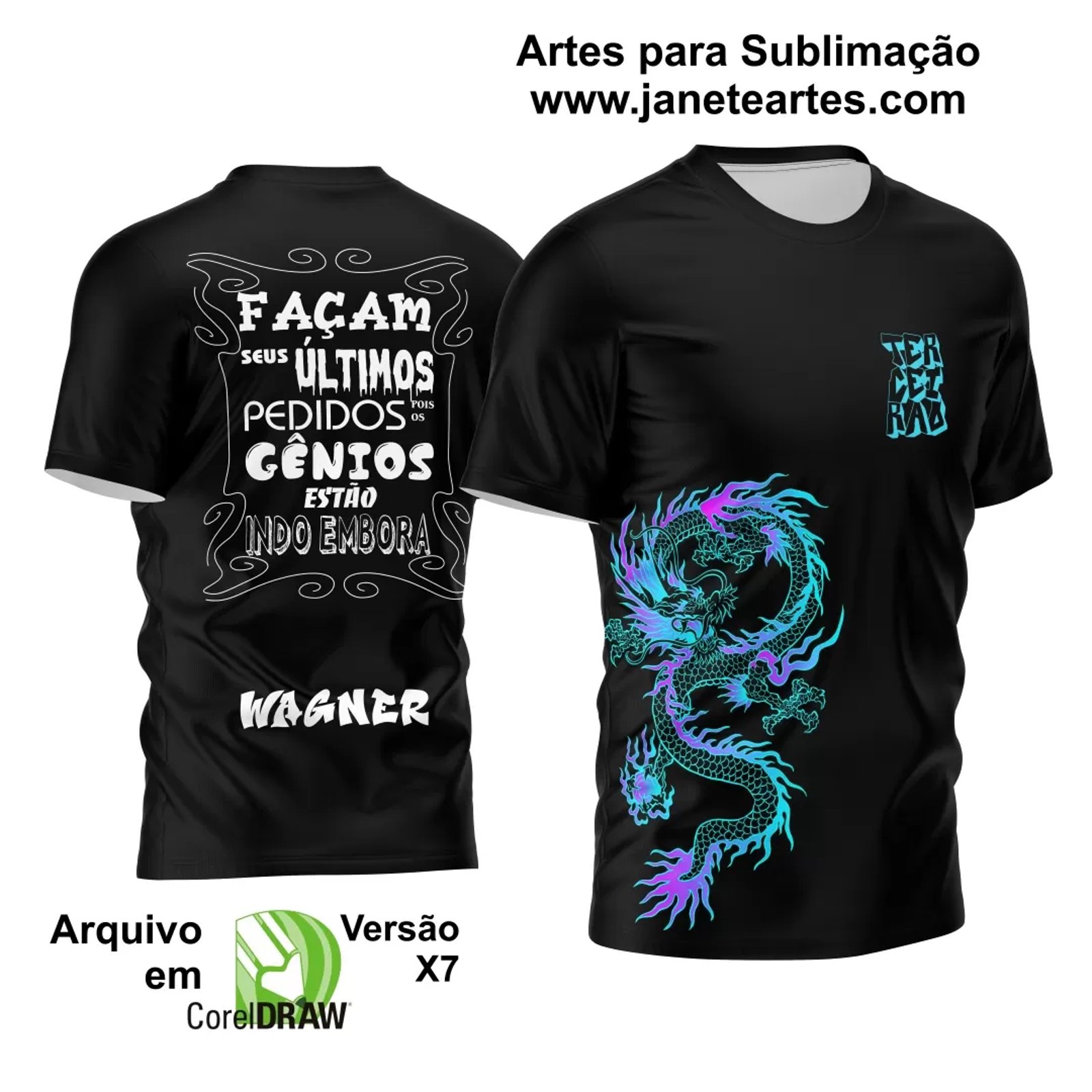 Arte Vetor Camisa Terceirão Dragão Gênios 2024
