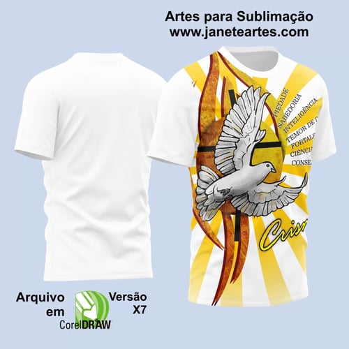Arte Estampa Religião Camisa Crisma 2024 Espirito Santo