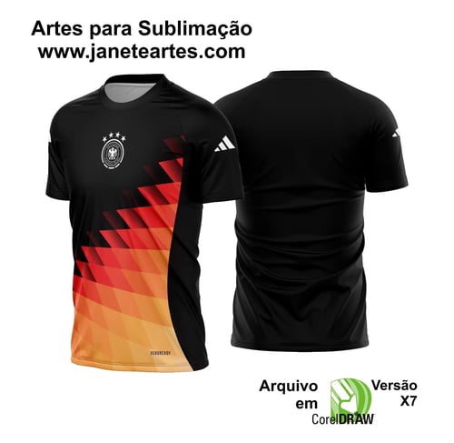 Arte Vetor Camisa Alemanha Pré-Jogo 2024 - 2025