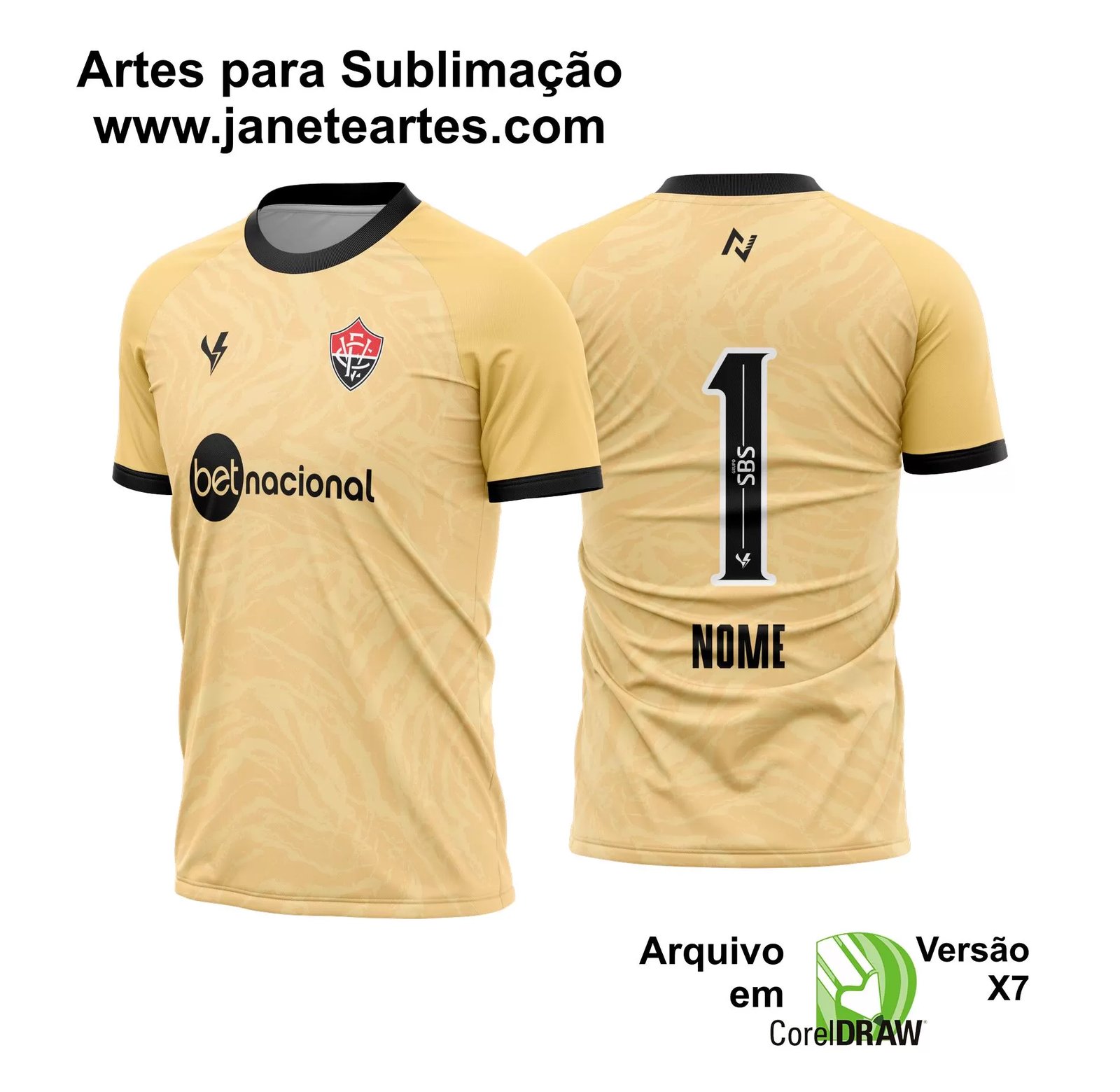 Arte Vetor Camisa EC Vitoria Goleiro  2023 - 2024 - Janete Artes