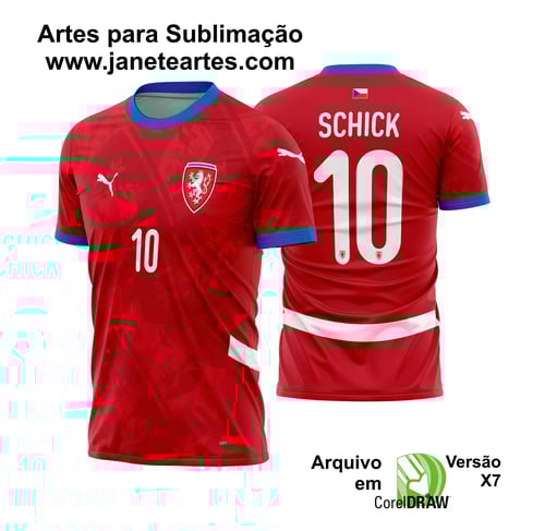 Arte Vetor Camisa Republica Tcheca Titular 2024 - 2025