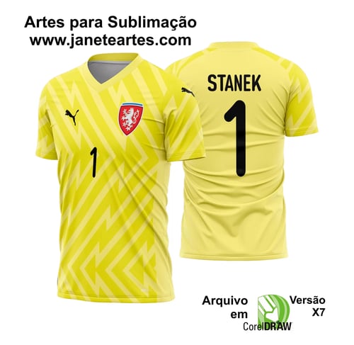 Arte Vetor Camisa Republica Tcheca Goleiro 2024 - 2025 Arte Vetor Camisa Republica Tcheca Goleiro 2024 - 2025