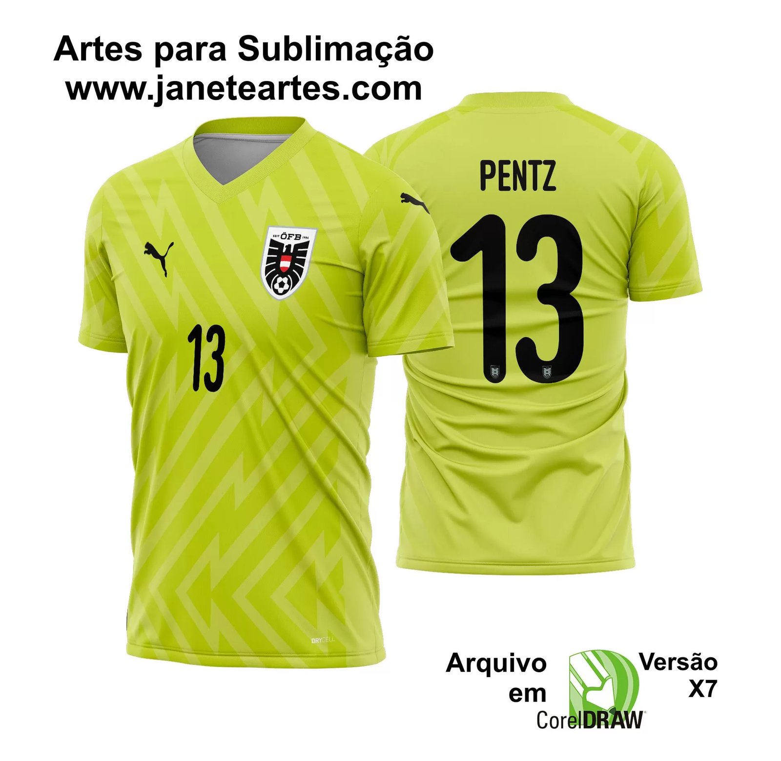 Arte Vetor Camisa Áustria Goleiro 2024 - 2025 - Janete Artes