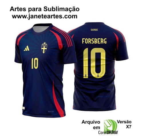 Arte Vetor Camisa Suécia Reserva 2024 - 2025 Arte Vetor Camisa Suécia Reserva 2024 - 2025