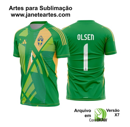 Arte Vetor Camisa Suécia Goleiro 2024 - 2025 Arte Vetor Camisa Suécia Goleiro 2024 - 2025