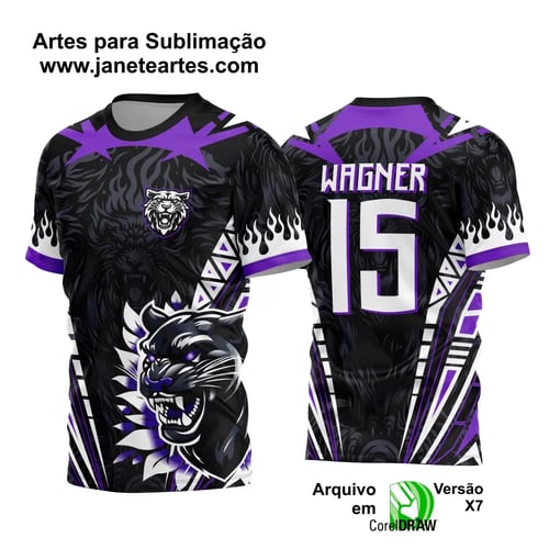 Arte Vetor Camisa Interclasse Pantera Roxa 2024 com Fohas