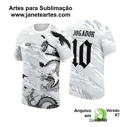 Arte Estampa Camisa Interclasse - Jogos Internos - 2024 - Dragão Branco
