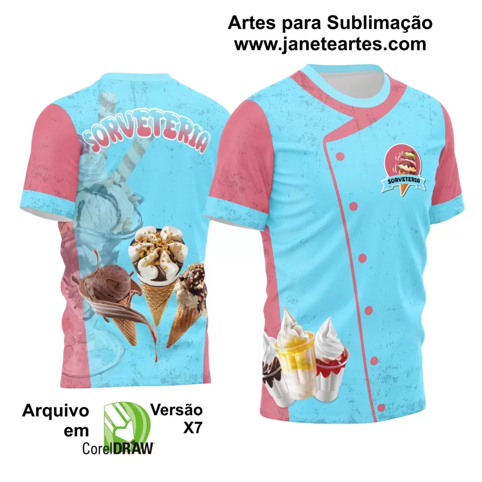 Arte Estampa Camisa Profissão - Sorveteria