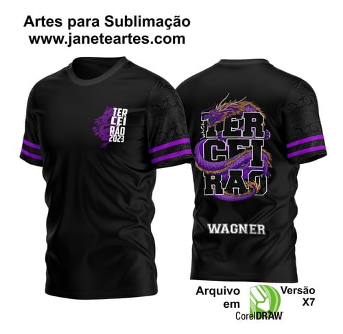 Arte Vetor Camisa Terceirão Dragão Roxo Letreiro