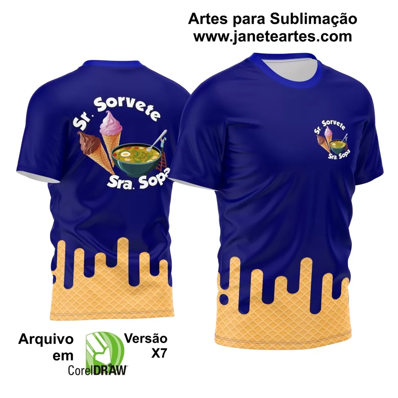 Arte Estampa Camisa Profissão - Sorveteria