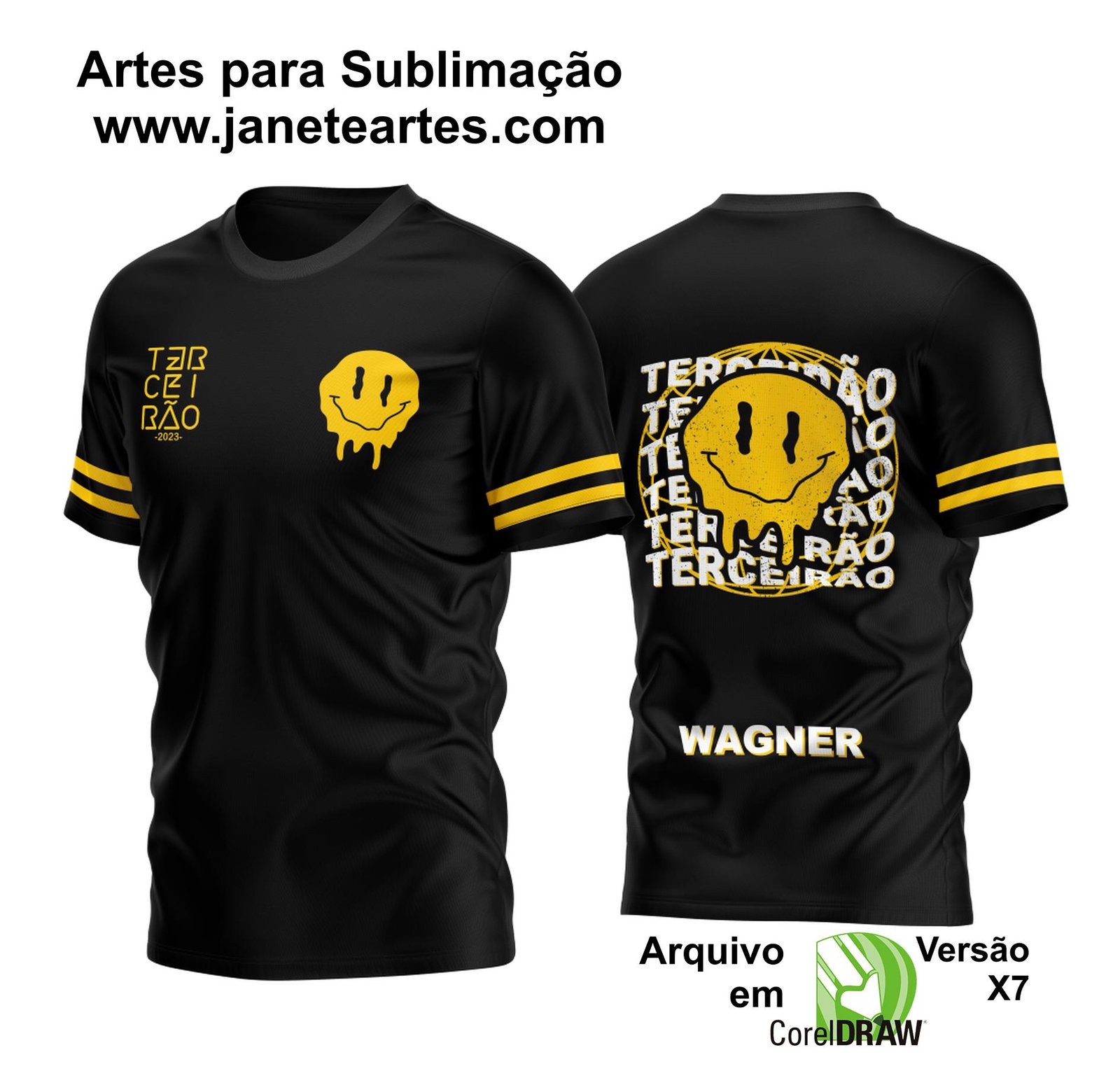 Arte Vetor Camisa Terceirão Smile Deretido 2023 Globo