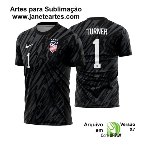 Arte Vetor Camisa Estados Unidos Goleiro 2024 - 2025