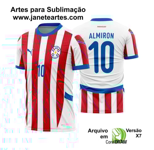 Arte Vetor Camisa Paraguai Titular 2024 - 2025