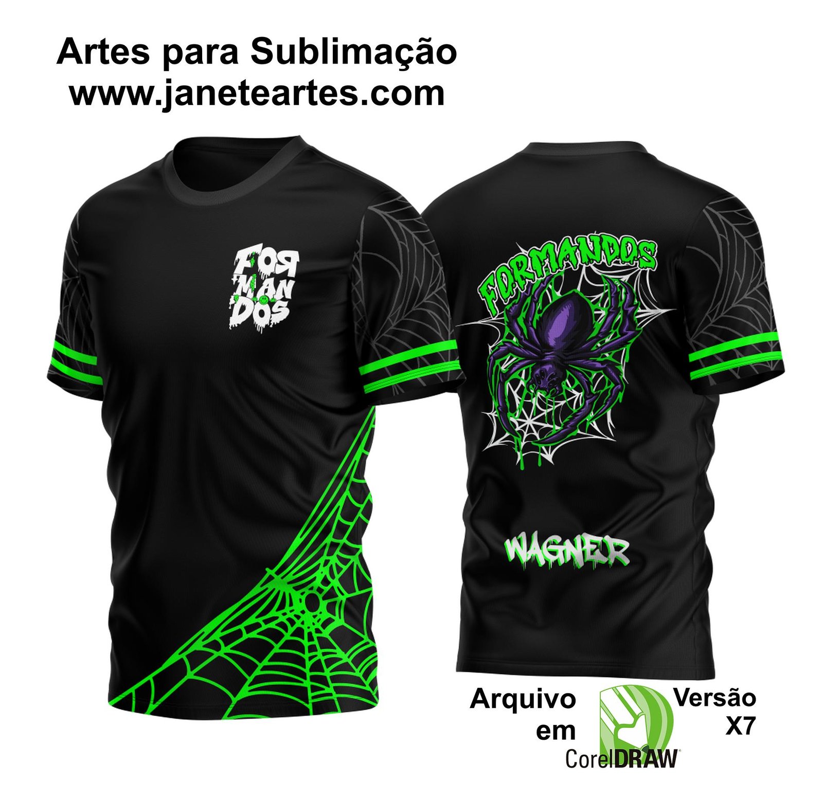 Arte Vetor Camisa Formandos 2023 Aranha Preta
