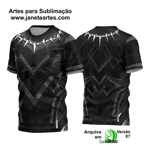 Arte Estampa Camisa Heróis - Pantera Negra Arte Estampa Camisa Heróis - Pantera Negra