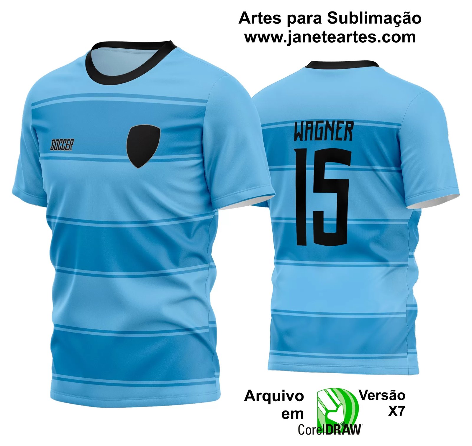 Arte Vetor Estampa Camisa Time Amador Futebol 2024 - Janete Artes