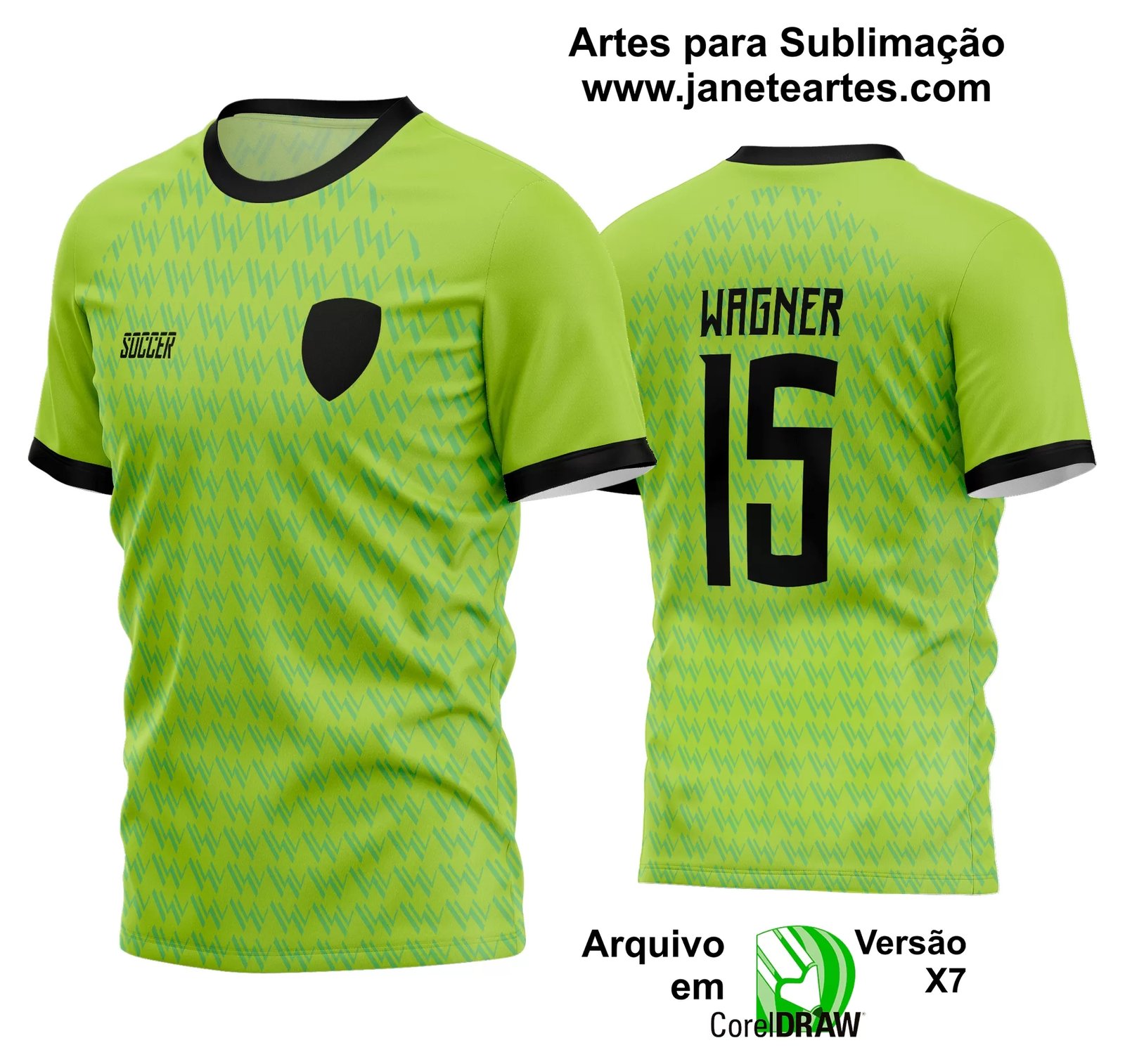 Arte Vetor Estampa Camisa Time Amador Futebol 2024 - Janete Artes