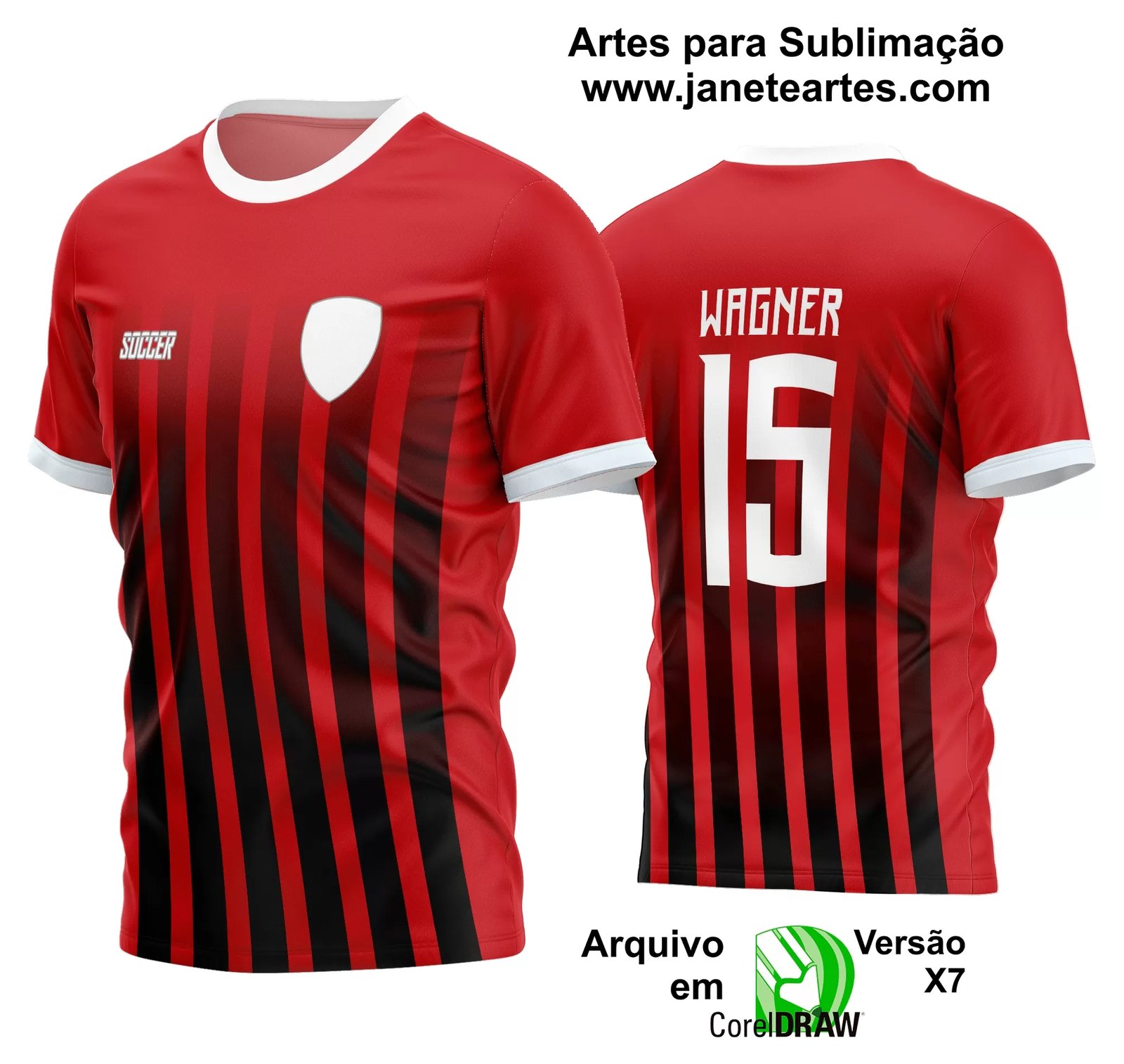 Arte Vetor Estampa Camisa Time Amador Futebol 2024 - Janete Artes
