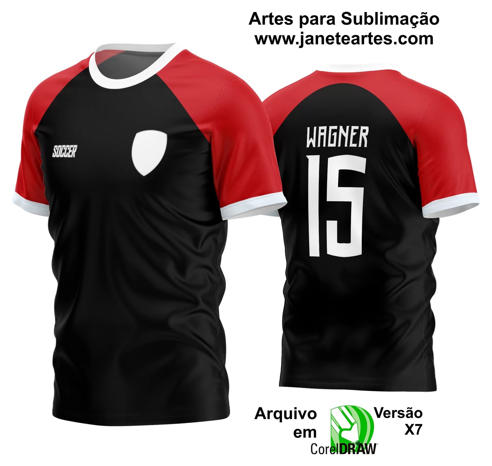 Arte Vetor Estampa Camisa Time Amador Futebol 2024 - Janete Artes