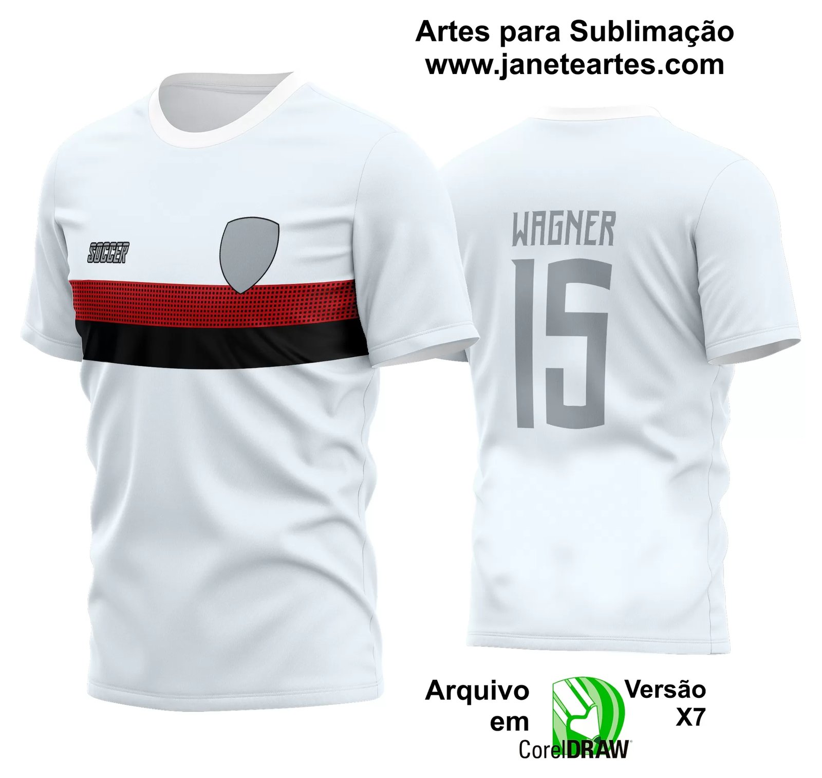 Arte Vetor Estampa Camisa Time Amador Futebol 2024 - Janete Artes