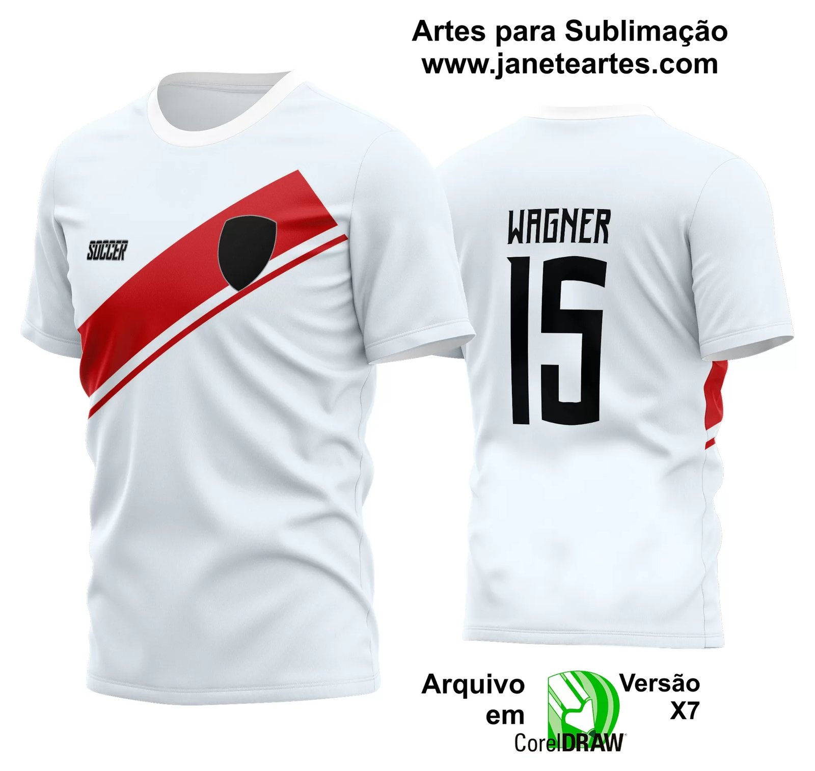 Arte Vetor Estampa Camisa Time Amador Futebol 2024 - Janete Artes