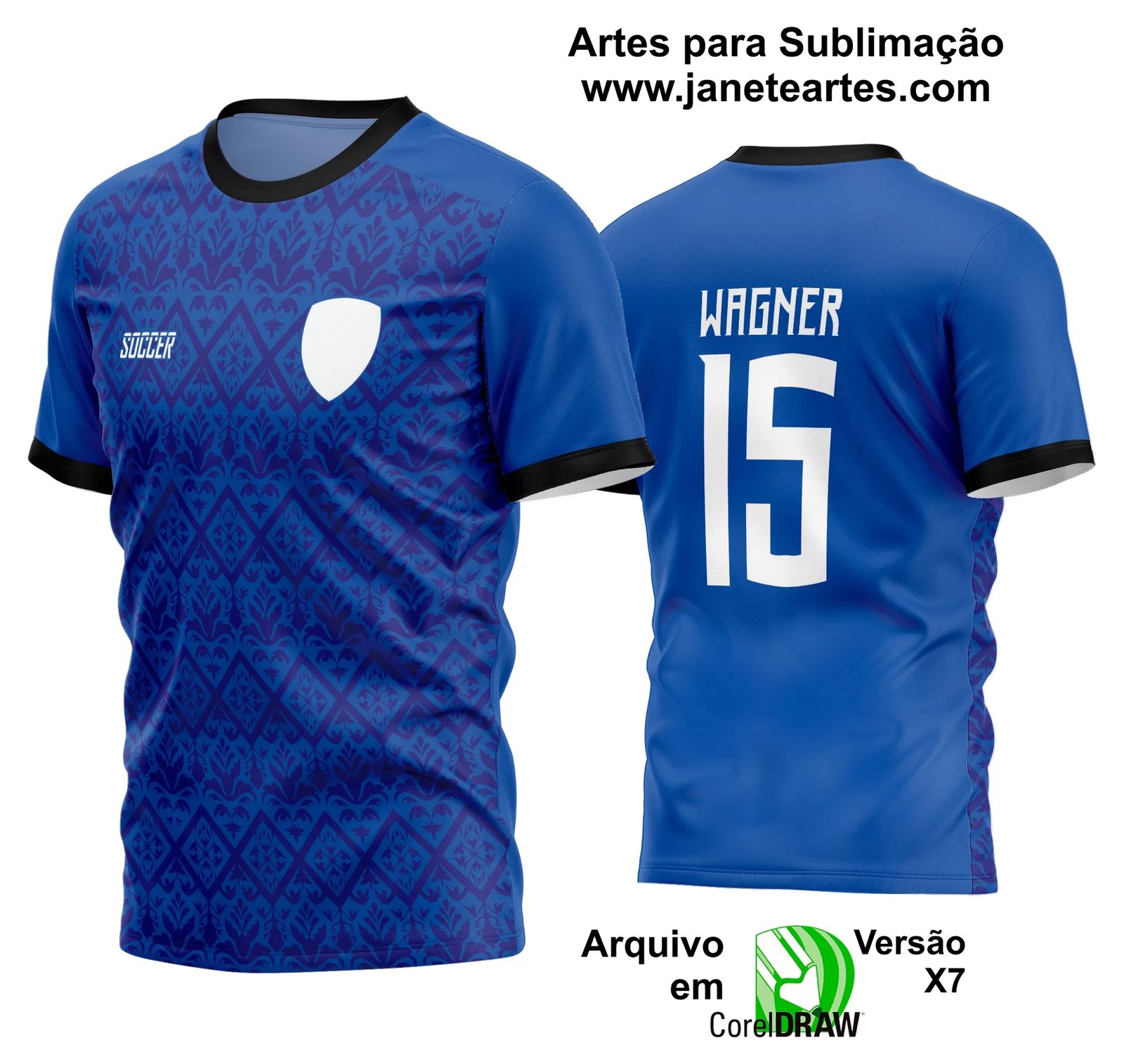 Arte Vetor Estampa Camisa Time Amador Futebol 2024 - Janete Artes