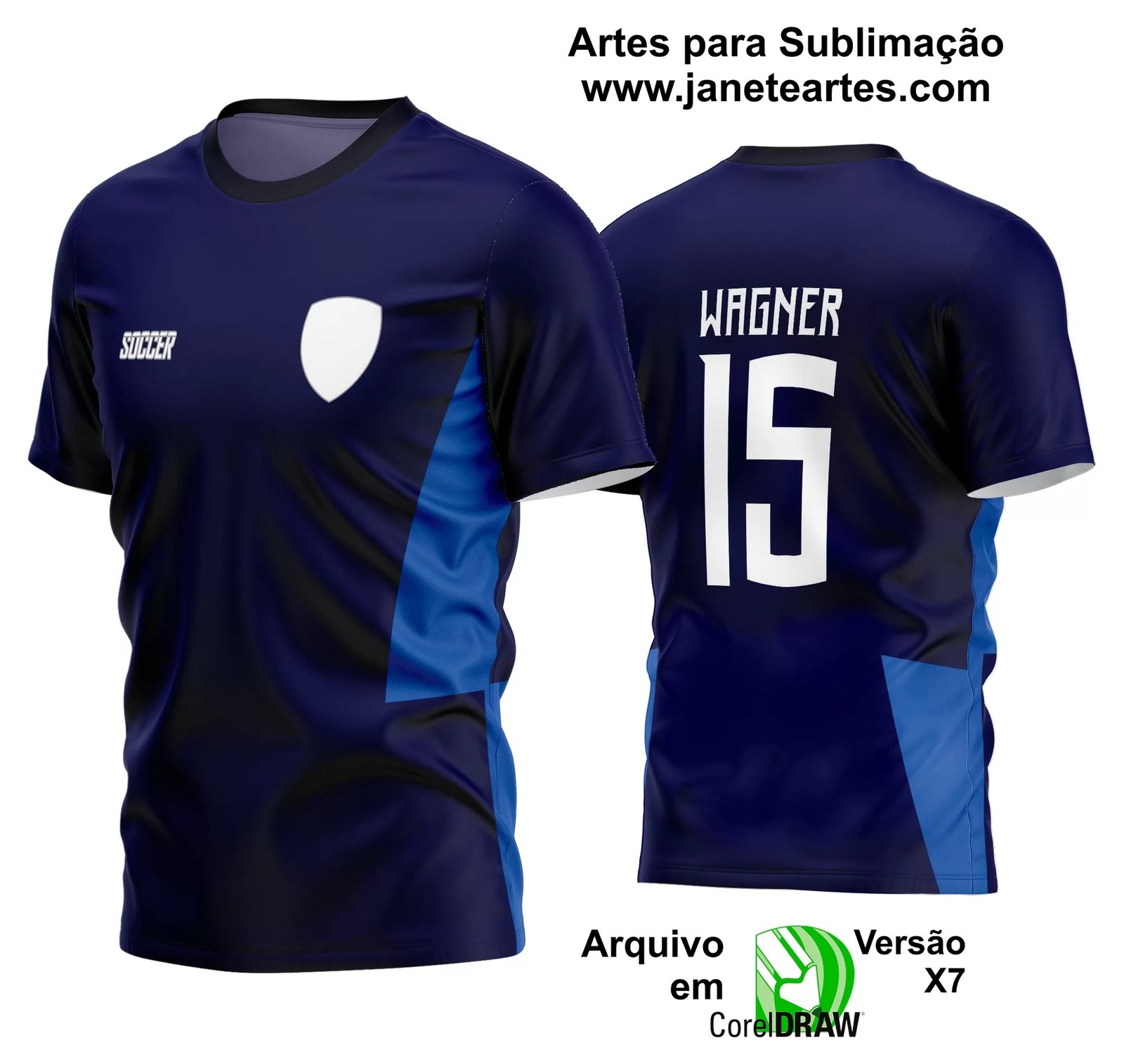 Arte Vetor Estampa Camisa Time Amador Futebol 2024 - Janete Artes