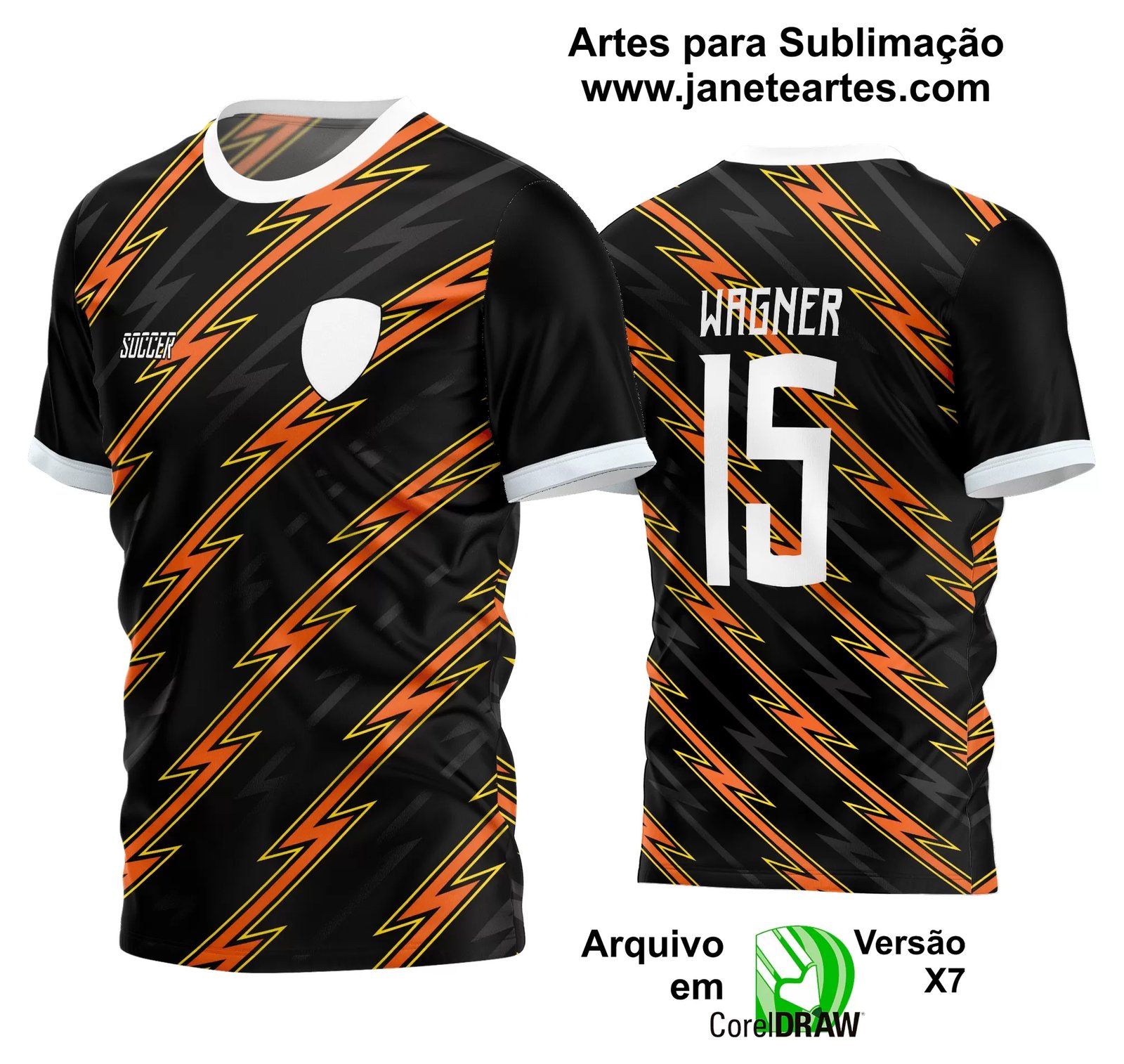 Arte Vetor Estampa Camisa Time Amador Futebol 2024 - Janete Artes