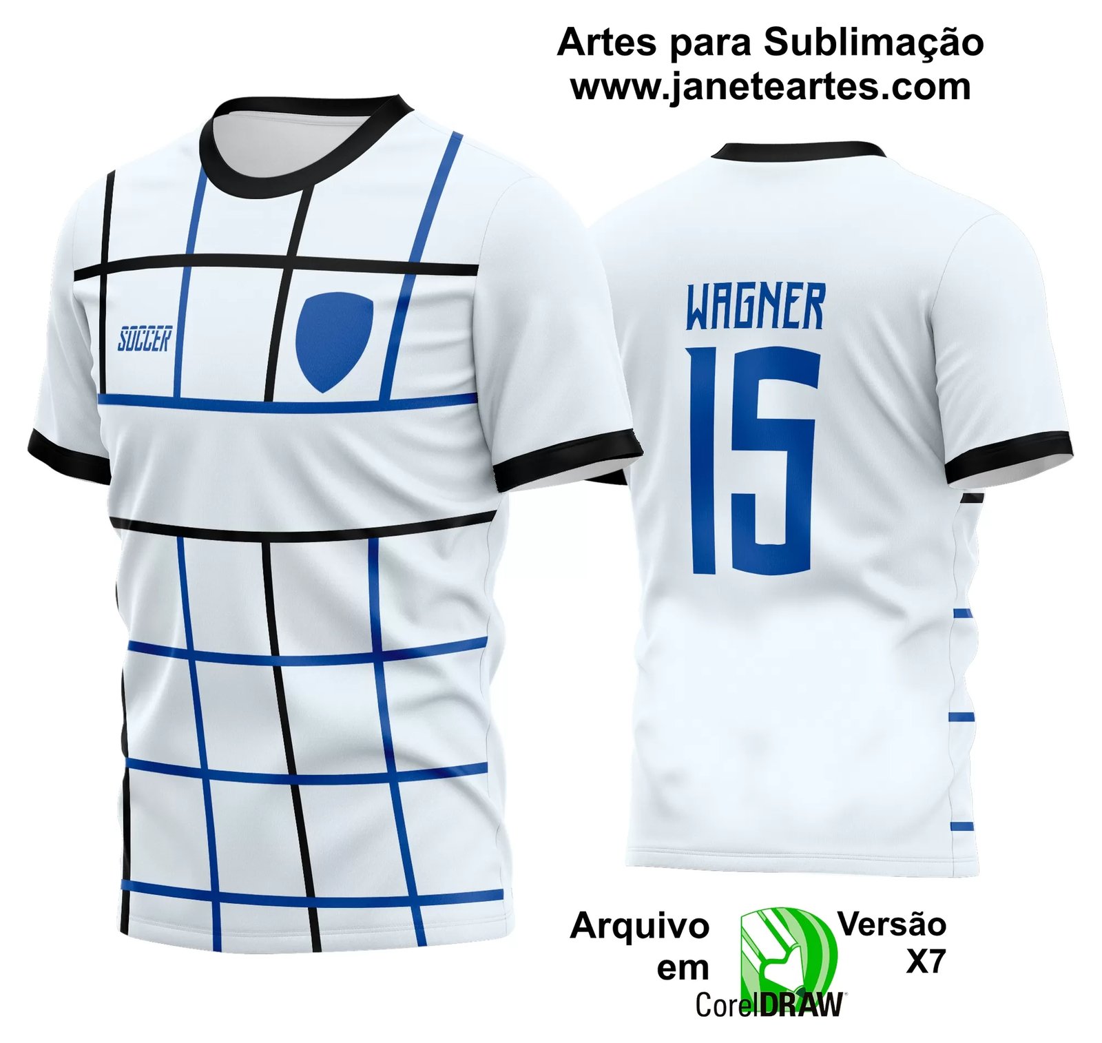 Arte Vetor Estampa Camisa Time Amador Futebol 2024 - Janete Artes