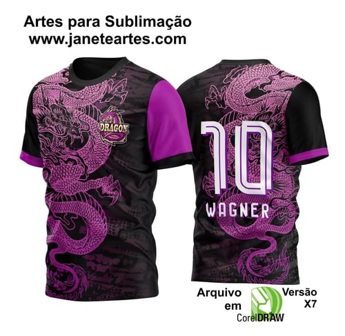 Arte Vetor Camisa Dragão Japones Degrade 2023 InterClasse