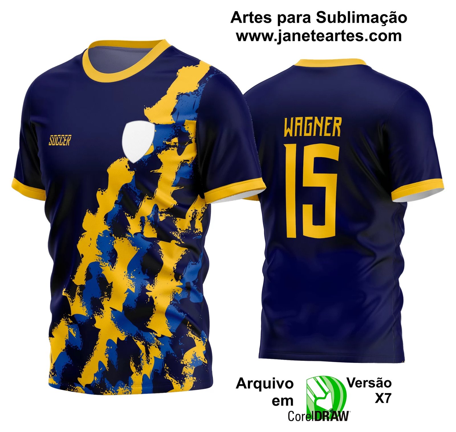 Arte Vetor Estampa Camisa Time Amador Futebol 2024 - Janete Artes