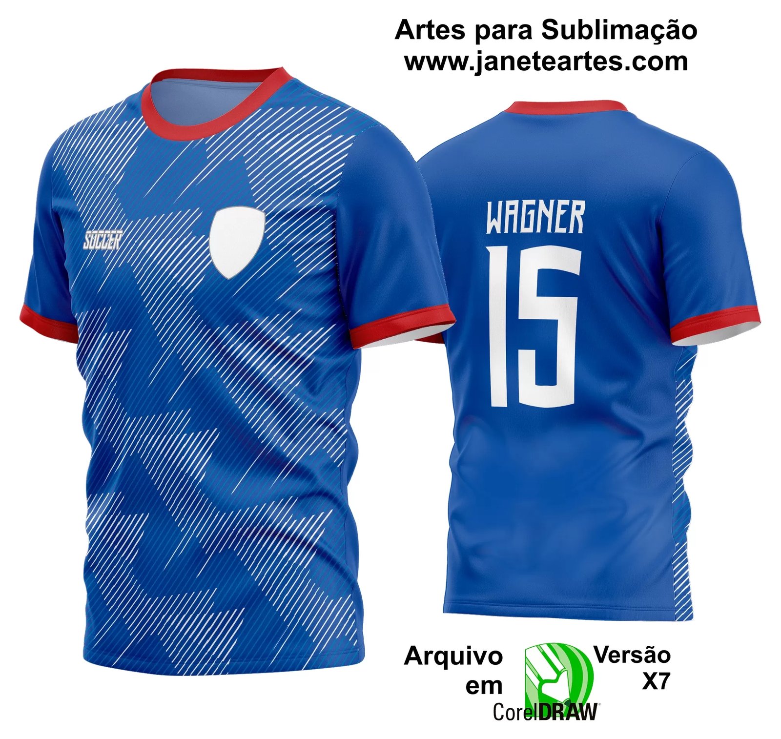 Arte Vetor Estampa Camisa Time Amador Futebol 2024 - Janete Artes