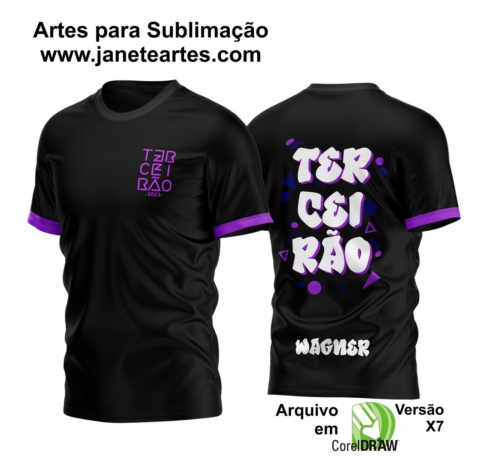Arte Vetor Camisa Terceirão Poligonos 2023
