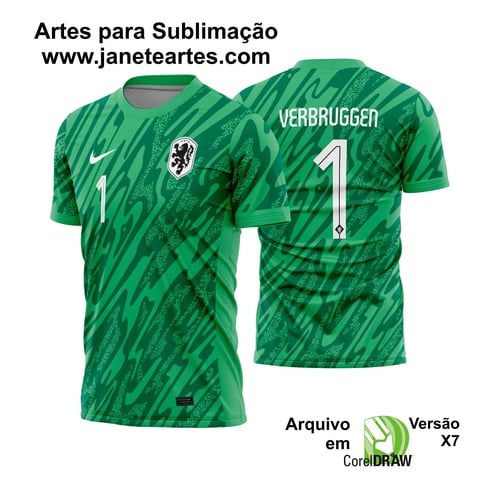 Arte Vetor Camisa Holanda Goleiro 2024 - 2025 Arte Vetor Camisa Holanda Goleiro 2024 - 2025
