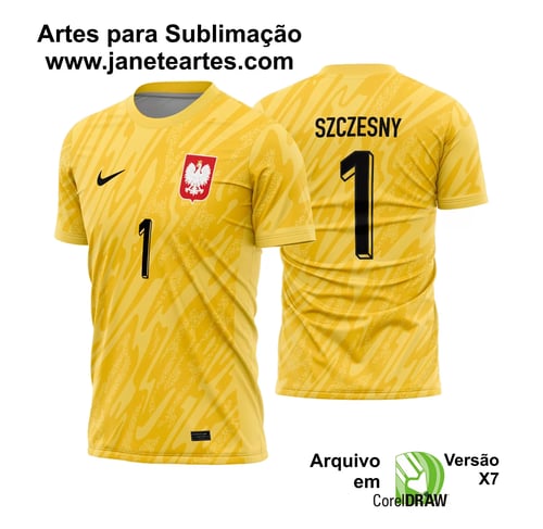 Arte Vetor Camisa Polônia Goleiro 2024 - 2025 Arte Vetor Camisa Polônia Goleiro 2024 - 2025