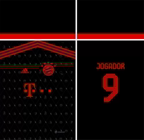 Arte Vetor Camisa FC Bayern Munchen  Alternativa 2022 - 2023 Arte Vetor Camisa FC Bayern Munchen  Alternativa 2022 - 2023