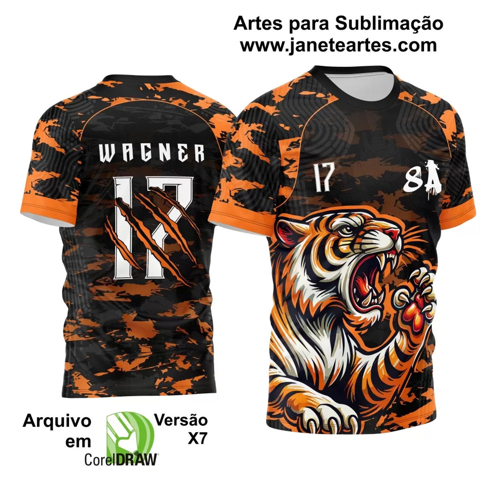 Arte Vetor Camisa de Interclasse Tigre 2024 - 2025